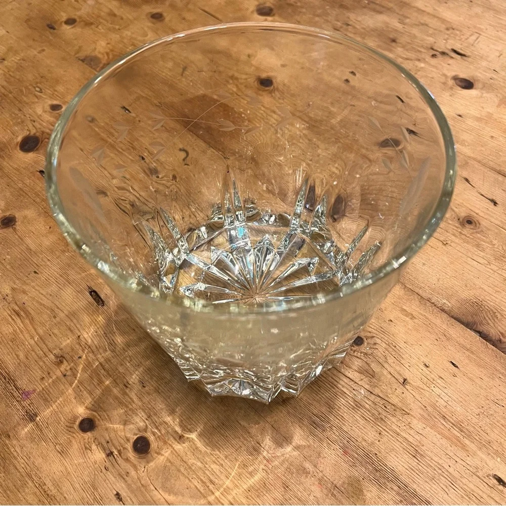 Princess House Heritage Crystal Ice Bucket VTG Etched Glass